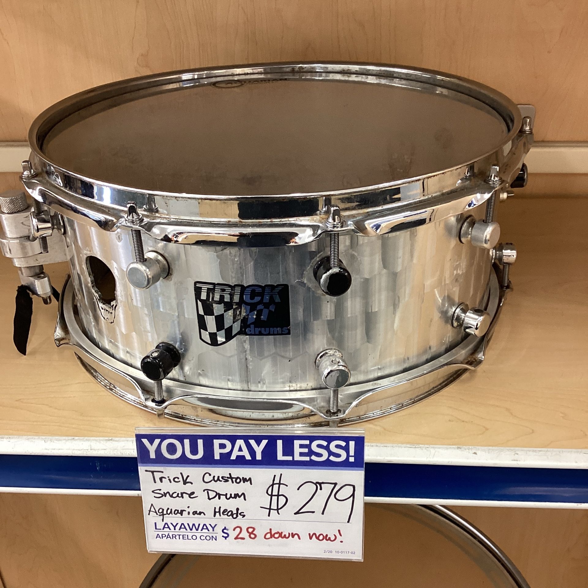 Trick Custom Snare Drum Aquarian Heads 
