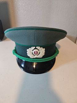 Vintage 1989 East German Volkspolizei Police Officer Visor Cap Hat MdI (Size 56)