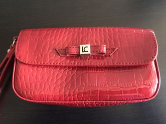 Purse wrist wallet bag red snap designer case