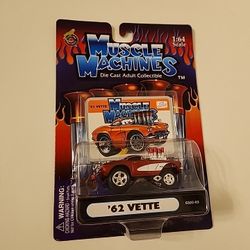 Chevy Corvette Car Vette Muscle Machines 2000 Funline 1/64 '62 1962 Diecast New 