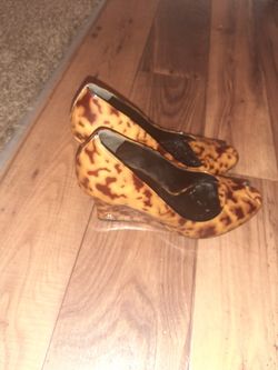 Used Gucci leopard wedge 8 1/2