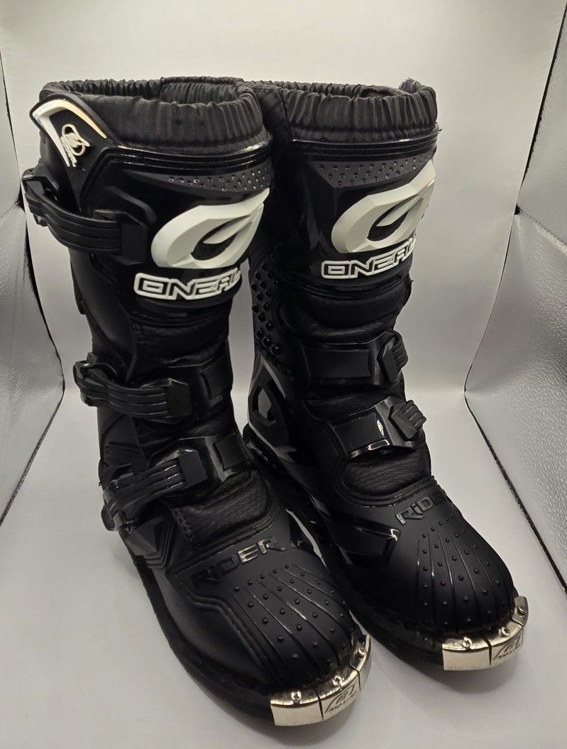 Oneal Rider Blk Motor Bike Boots Sz 7M