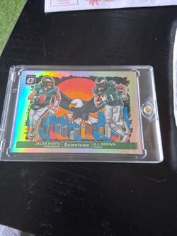 Donruss Optic Jalen Hurts & A.J. Brown Downtown Holo Card