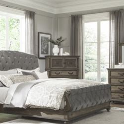 Rachelle Weathered Pecan Bedroom Set