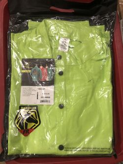Black Stallion JF1012 FR Cotton Welding Jacket FR Reflective Tape Lime 3XL