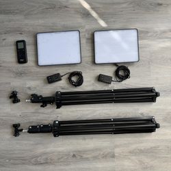 VILTROX VL-200T Bi-Color Dimmable LED Panel Light With Stand & remote 2 Packs