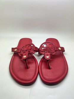 Tory Burch Red Calf Leather Miller thong Sandals