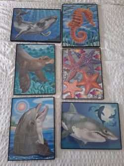 Set of 6 wall picture frames Bedroom Kids decor