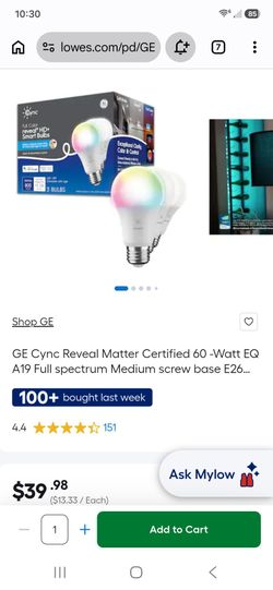 GE Cync full color Reveal Smart bulbs