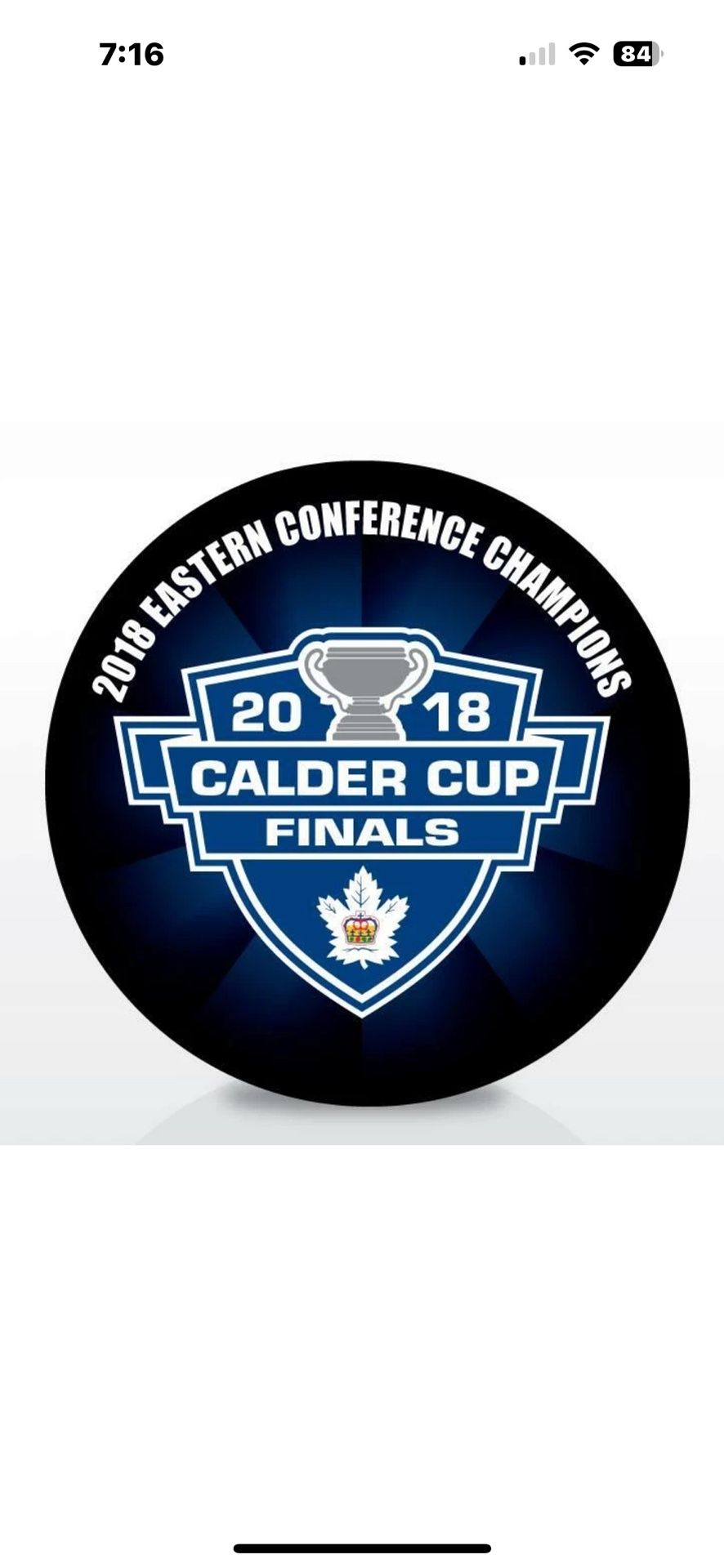 Ahl Toronto Marlies 2018 Conference Champions Puck