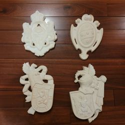 Vintage Handmade Plaster Family Crests with Loops for Hanging-  price for each 