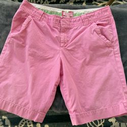 Lilly Pulitzer Pink Cotton-Blend Bermuda Shorts