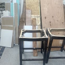 Scrap wood and drywall pieces