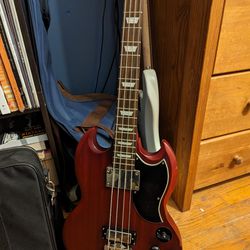 Limited Edition Custom Shop Epiphone EB-3 Bass Guitar Satin Red