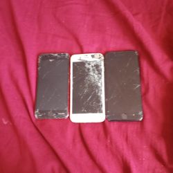 3 Iphones Broken Screens 