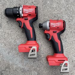 Milwaukee M18 18-Volt Lithium-Ion Brushless Cordless Compact Hammer Drill & Impact Combo $195