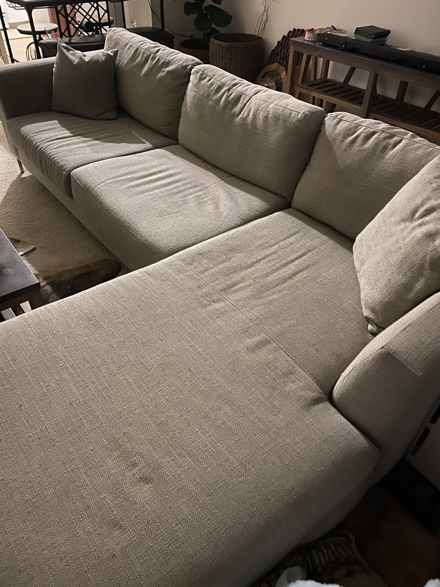 Living spaces sectional couch with chaise