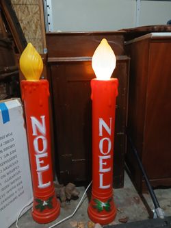 Blow Mold - Pair Of Union Products  - VIntage  -Candlesticks 