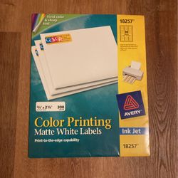 Avery Color Printing Mayte White Labels