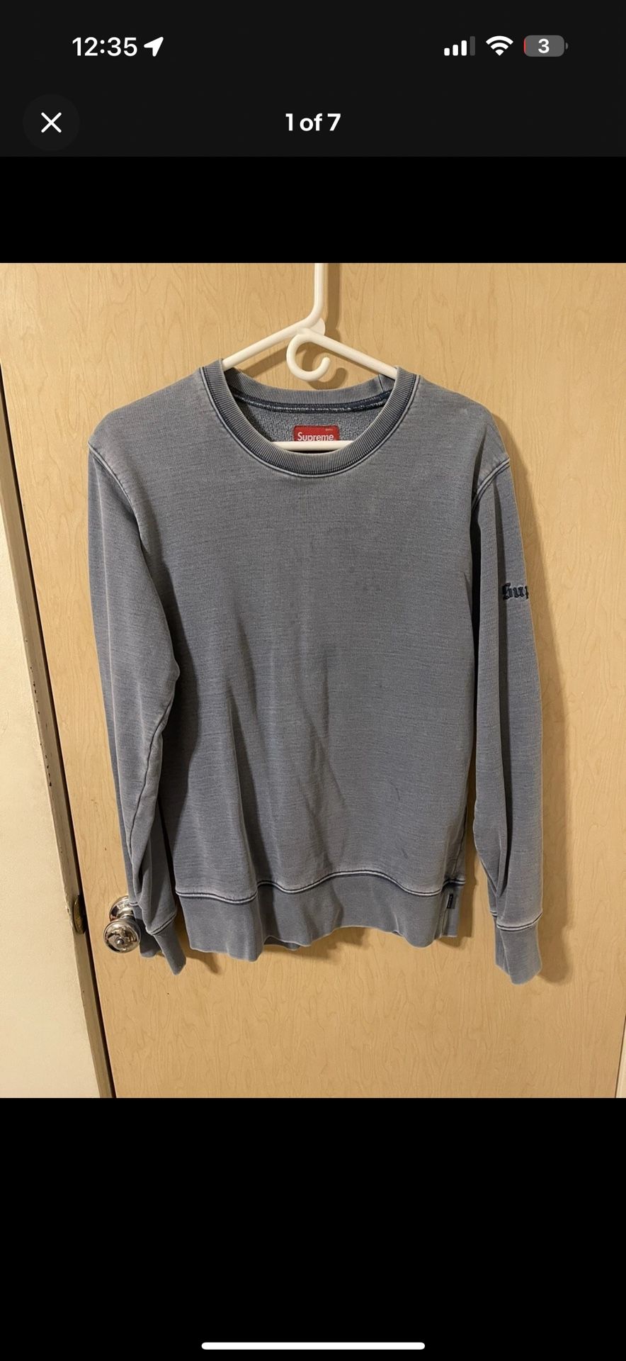 Supreme Overdyed Crewneck Old English Small