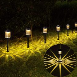 Solar Lights Outdoor Garden Decorative - 6Pack Solar Pathway Lights 2021New LED Outdoor Solar Powered Lights Waterproof Auto On/Off Landscape Yard Lig