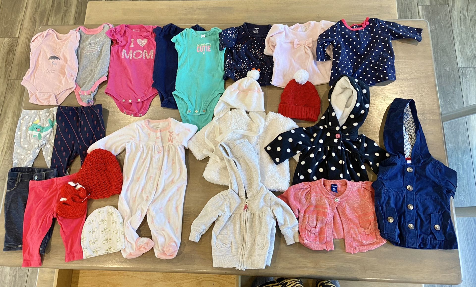 23 Piece Lot 0-3 Month Baby Girl Clothes 