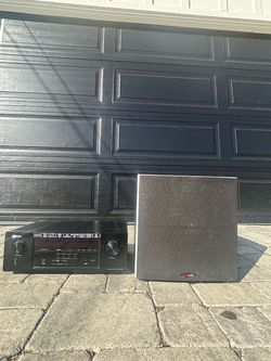 Denon AV Receiver and Polk Audio Subwoofer Set