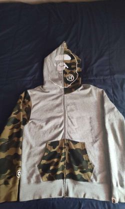 Grey bape hoodie