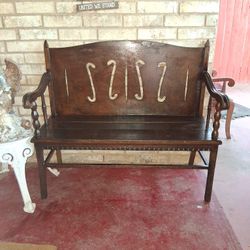 Oak Antique Romancing Couple's CHAIR 