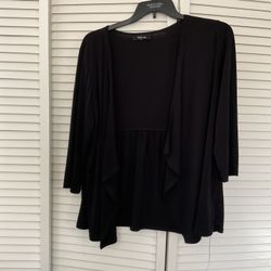 Style & Co size L petit black light jacket 3/4 sleeves  Like New