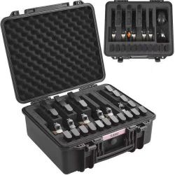 277}Hard Pistol Cases with Pre-cut Lining, Waterproof & Dustproof Hard Gun Case for 6 Pistol, 19.3×17.1×8.3 in Lockable Pistol Case, Black