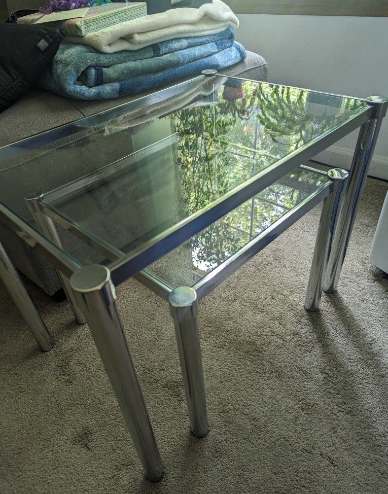 Chrome & Glass Table Set