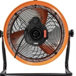 16 in. 3-Speed Drum Floor Fan in Orange High Velocity Turbo