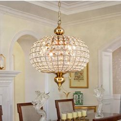 Vintage gold crystal chandelier