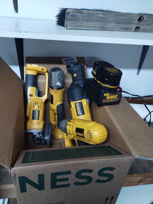 DeWalt Power Tools With Battery And Charger.