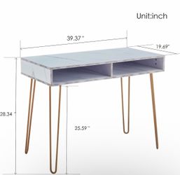 Two Colors Consoles Table Side End Table Marble MDF Top Sturdy Glod Metal Legs for Bedroom Living Room Dining