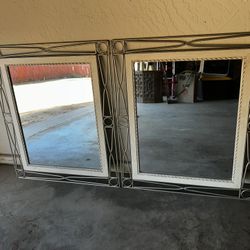 Metal Framed Mirror Set