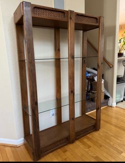 Wood and Glass Display shelves
