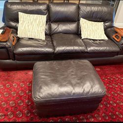 🚨Leather Sofa And Ottoman 🚨