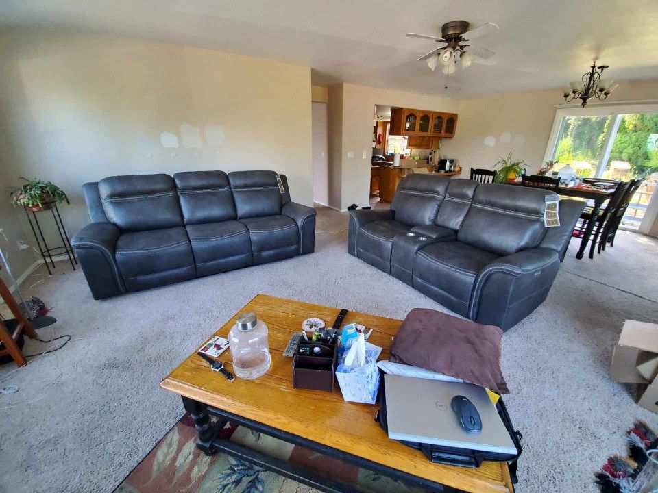 2 Gray , Microfiber, Electric Recliner Couches for Sale in Everett, WA OfferUp