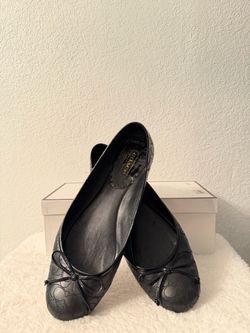 COACH Jana Black Signature Jacquard Ballet Flats – Size 9.5
