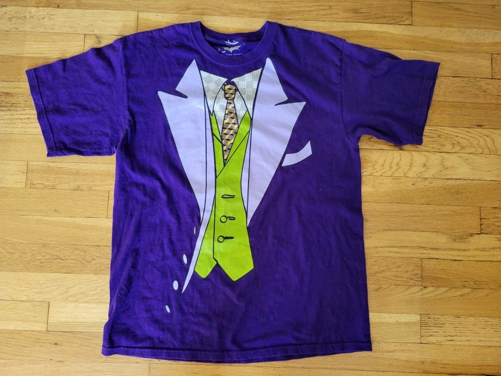 Batman The Dark Knight Heath Ledger Joker Costume Tee Shirt Sz L