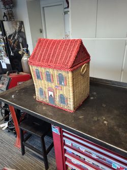 Vintage Handmade Wicker Toy Basket