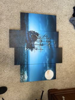 Pirate Ship 4 Piece Canvas