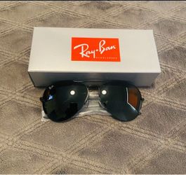 RayBan AVIATOR Sunglasses 58MM Frame  AUTHENTIC BLACK