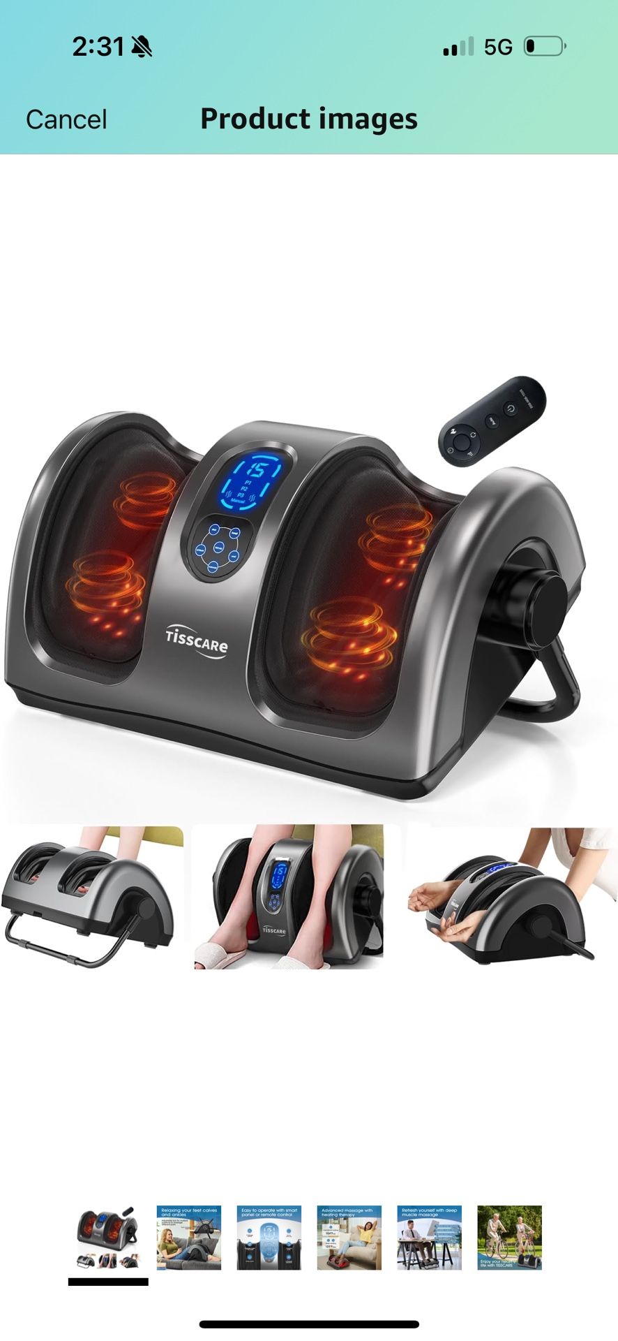 Foot Massager with Heat, FSA HSA Eligible, Shiatsu Foot Massager for Plantar Fasciitis, Neuropathy, Circulation and Pain Relief, Remote Control, Deep 