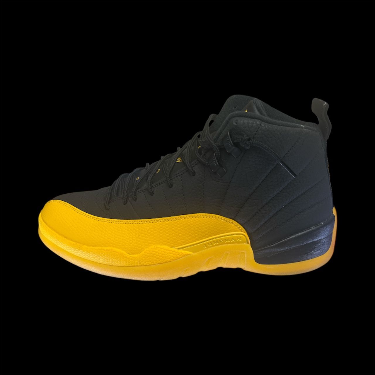 Jordan 12 “Black University Gold”, Jumpman Size 12