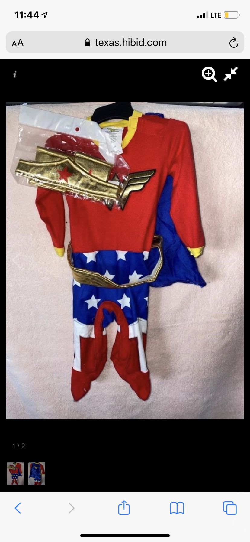 Baby Wonder Woman Costume 0-6mo 