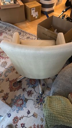 Off white leather chair