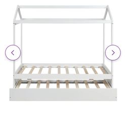 Twin bed frameand book shelf 